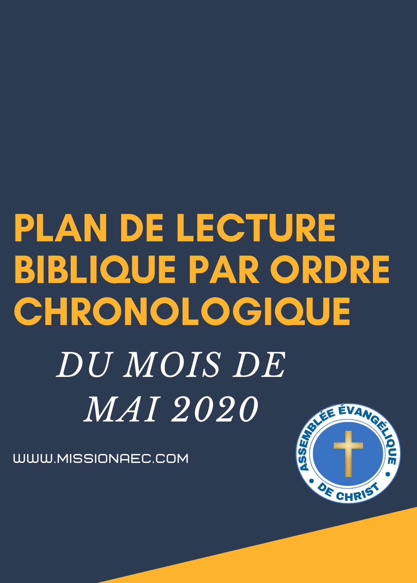 PLAN DE LECTURE BIBLIQUE PAR ORDRE CHRONOLOGIQUE